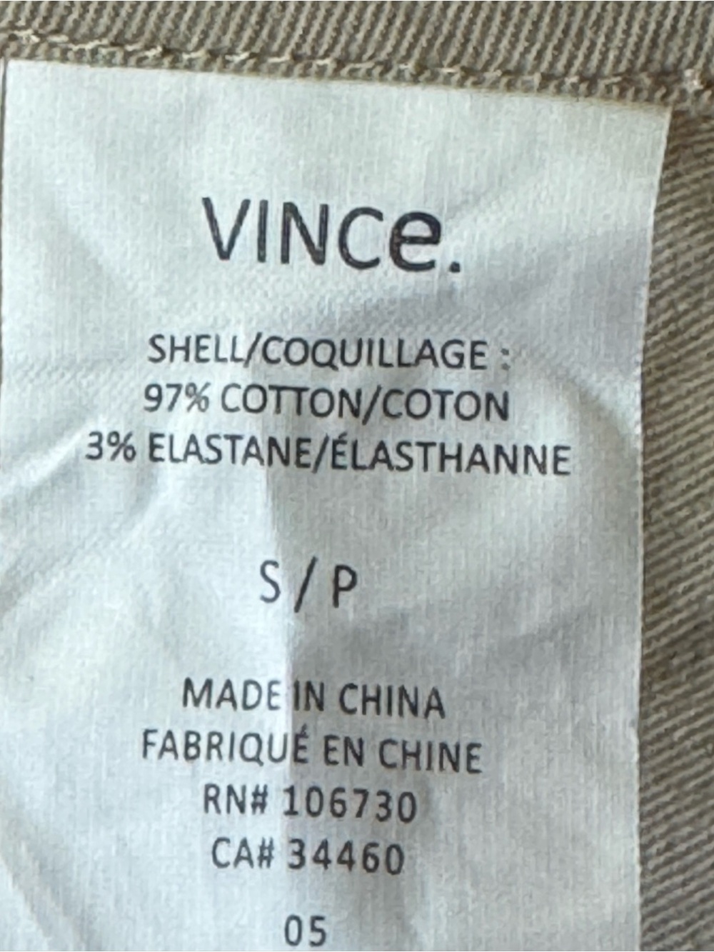 Vince Light Beige Drawstring Chino Pants small - Picture 6 of 6
